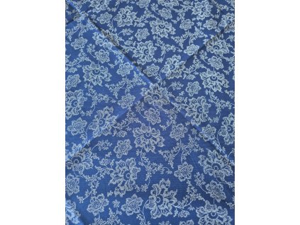 Ubrus - Bílé květy na modré