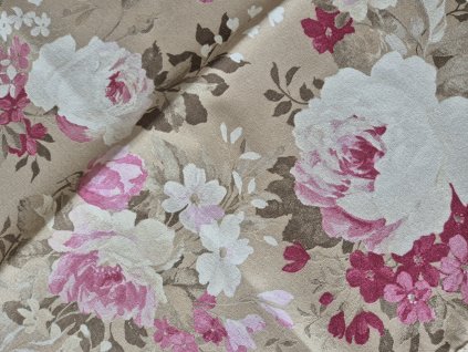 Ubrus - Květy na béžové