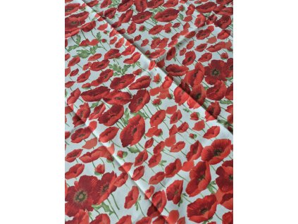 Ubrus - Vlčí máky na bílé