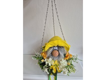 Skřítek v závěsném květináči