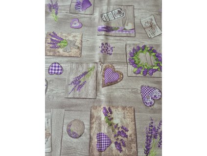 Ubrus levandulová srdce