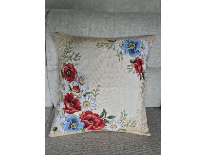 Polštářek - Kopretiny, vlčí mák