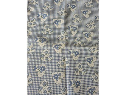 Ubrus - Srdce na kostce modrá