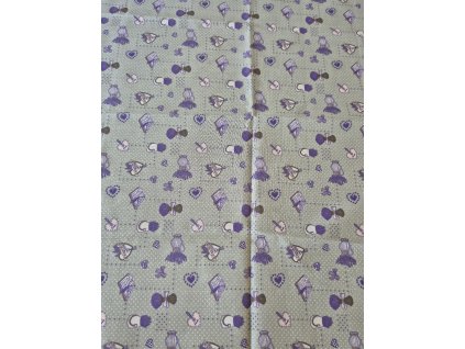 Ubrus - Levandule na šedé