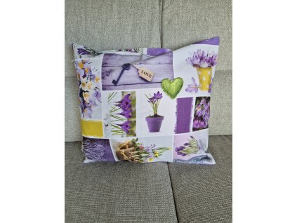 Polštářek - Fialové květy