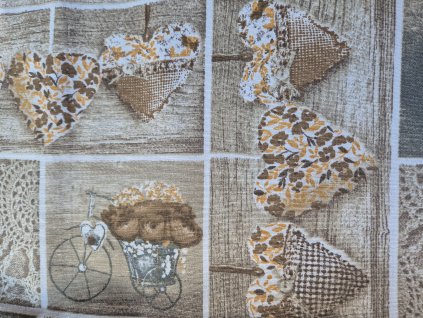 Ubrus - Hnědé srdce