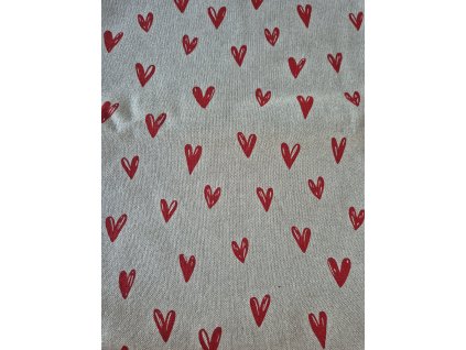 Ubrus - Srdce na béžovém třpytu