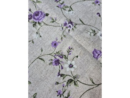 Ubrus - Fialové kvítky krajka