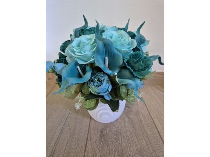 Květinová dekorace - modrá