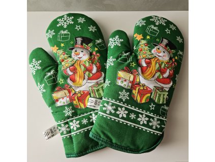 Set vánočních chňapek - zelená