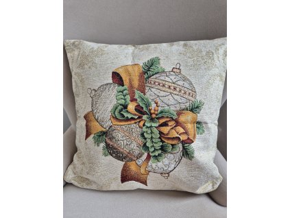 Polštářek vánoční - Ozdoby na zlaté