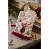hch44k kids oven mitt 12x21 cm white red cotton deer holly leaves oven glove (2)