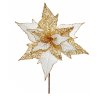 kurt adler ivory and gold poinsettia pick 19 inch