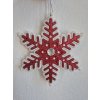 Ozdoba vánoční - Vločka červená