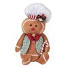 65583 christmas decoration gingerbread man 19x14x35 cm brown fabric