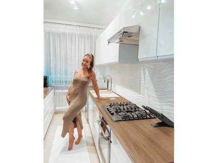Spodná skrinka, biela/biela extra vysoký lesk, pravá, AURORA D40S1