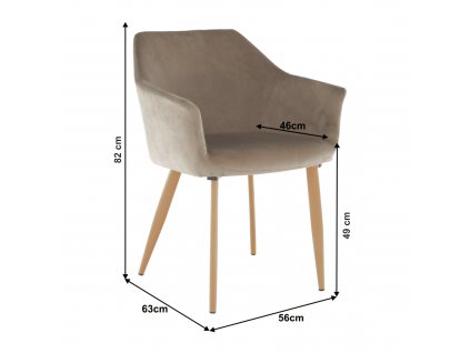 Kreslo, látka Taupe sivohnedá/buk, ODOVEL