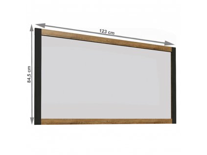 Zrkadlo, dub lefkas tmavý/smooth sivý, MONTANA LS