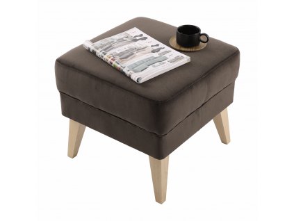 Taburet, taupe-sivohnedá/buk, RODEZA