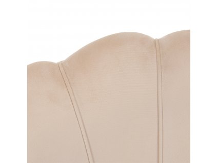 Kreslo v štýle Art-deco, béžová Velvet látka/gold chróm-zlatý, NOBLIN