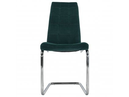 Jedálenská stolička, smaragdová Velvet látka/chróm, SALOMA NEW
