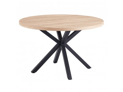 Jedálenský stôl, dub sonoma/čierna, priemer 120 cm, MEDOR