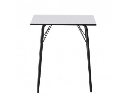 Jedálenský stôl, biela/čierna, 70x70x75 cm, NALAK TYP 1