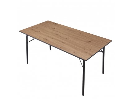 Jedálenský stôl, dub artisan/čierna, 160x80x75 cm, NALAK TYP 3