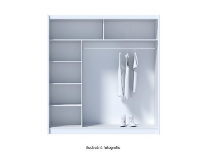 Skriňa s posuvnými dverami, biela, 203x215, MADRYT