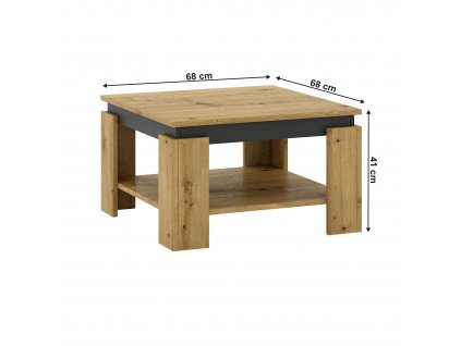 Konferenčný stolík, dub artisan/grafit, LEJSY