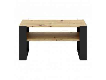 Konferenčný stolík, dub artisan/čierna, CARA 1