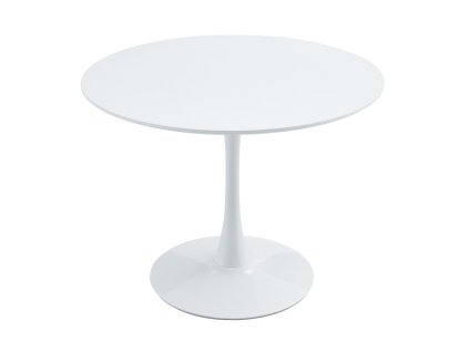 Jedálenský stôl, okrúhly, biela matná, priemer 110 cm, REVENTON NEW