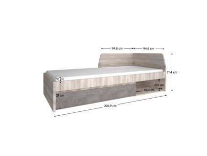 JAZZ 90 postel nair 1 kotovanie up