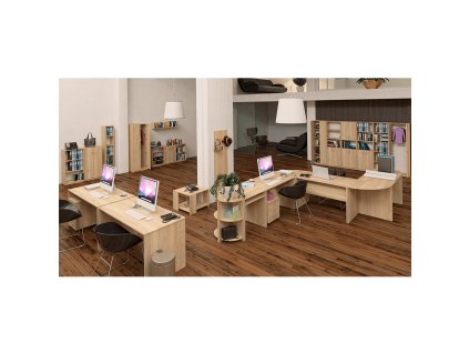 Nízka skrinka so zámkom, dub sonoma, TEMPO ASISTENT NEW 011