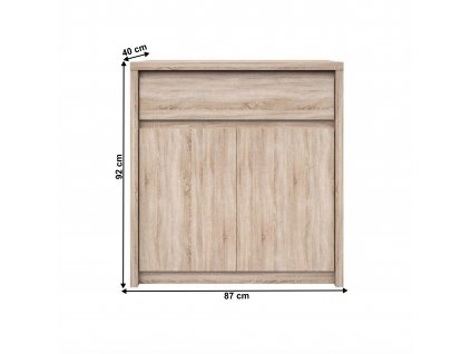 Komoda 2D1S, dub sonoma, NORTY TYP 9