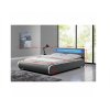 Manželská posteľ s, RGB LED osvetlením, sivá, 180x200, DULCEA