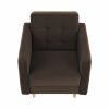 Celočalúnené kreslo, čokoládová látka, AMEDIA
