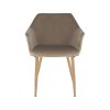 Kreslo, látka Taupe sivohnedá/buk, ODOVEL