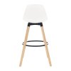 Barová stolička, biela/buk, EVANS