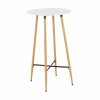 Barový stôl, biela/dub, priemer 60 cm, IMAM