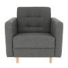 Celočalúnené kreslo, tmavosivá látka, AMEDIA