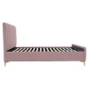 Posteľ, ružová/gold chróm zlatý, 140x200, KAISA