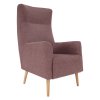 Kreslo ušiak, staroružová/buk, SAMY