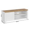 TV stolík 1D/160, biely lesk/dub wotan, VILGO
