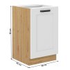 Drezová skrinka, biela/dub artisan, LULA 50 ZL 1F BB
