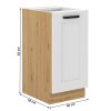 Spodná skrinka, biela/dub artisan, LULA 40D 1F BB