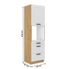 Vysoká skrinka na vstavanú rúru, biela/dub artisan, LULA 60 DPS-210 3S 1F