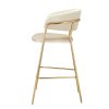 Dizajnová barová stolička, béžová Velvet látka/gold chróm zlatý, DASMIN TYP 2