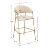 Dizajnová barová stolička, béžová Velvet látka/gold chróm zlatý, DASMIN TYP 2