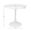Jedálenský stôl, okrúhly, biela matná, priemer 80 cm, REVENTON NEW